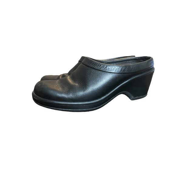 Dansko Women Clogs Slip On Black Leather Mules Made in Portugal - Picture 3 of 8